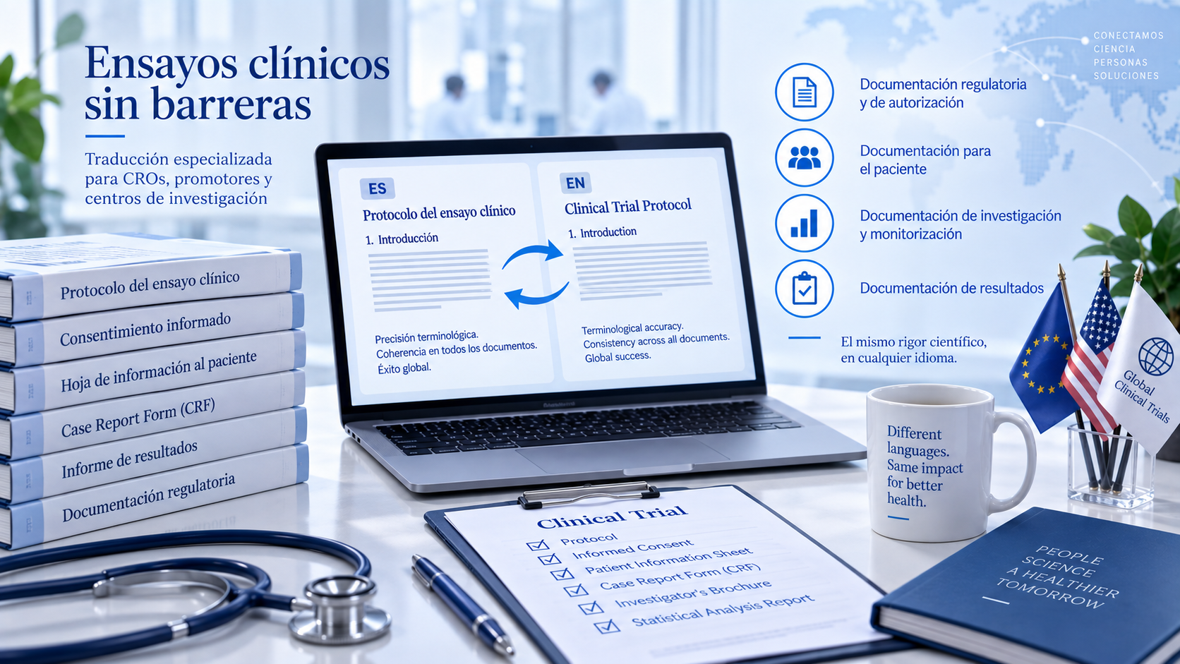 Científico revisando un manuscrito en su ordenador, mostrando la importancia de publicar artículos científicos